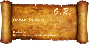 Ocker Rudolf névjegykártya